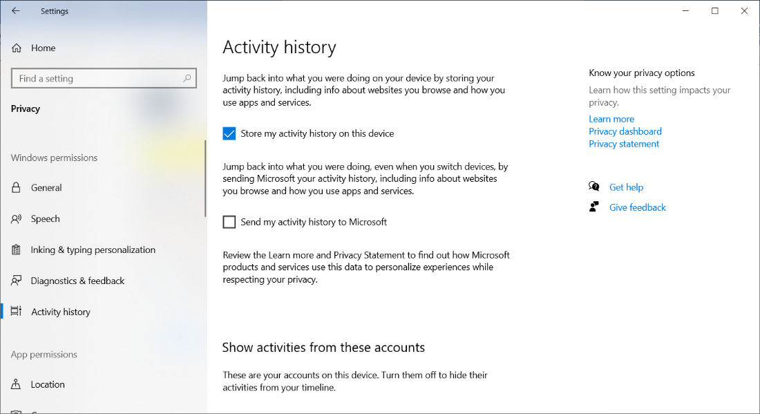 Picture 3: W10 Timeline Settings